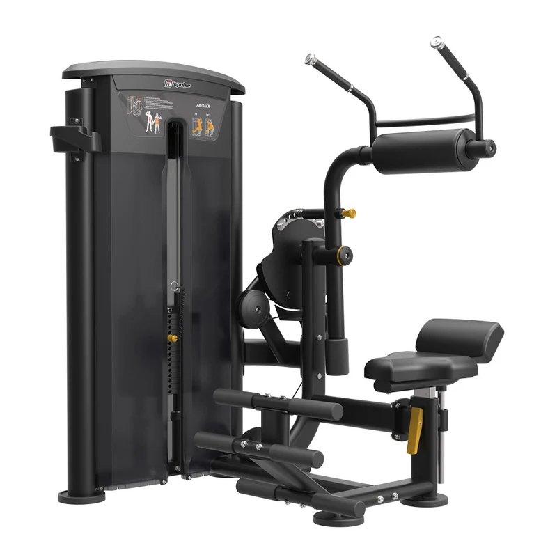 Impulse Fitness Bauch und Rückenstrecker, 2 in 1 Kombimaschine, IT9534, Abdominal/Back Extension, 90kg Gewichtsblock, Black Edition