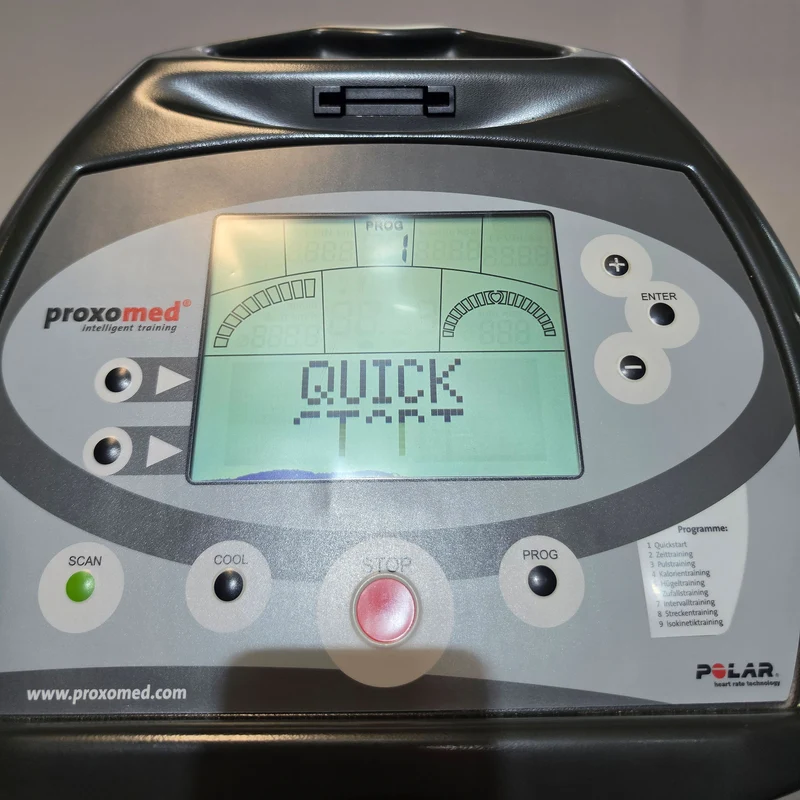Proxomed Motion Relax 500, Emotion Fitness, Recumbent, Liegeergometer, Display Anzeige teilweise beschädigt, gebraucht mit Gebrauchsspuren