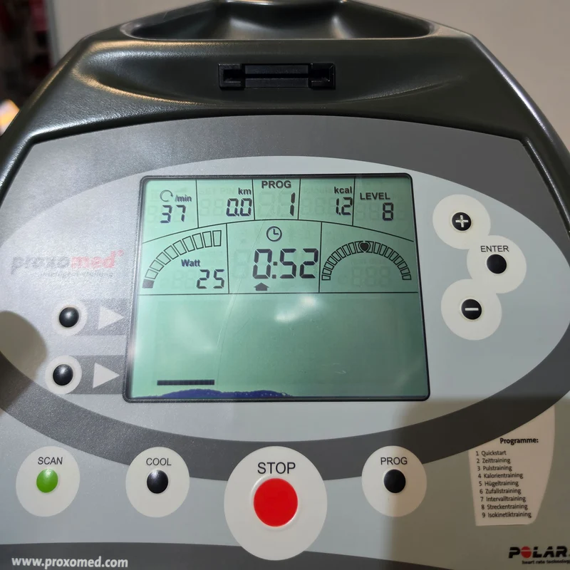 Proxomed Motion Relax 500, Emotion Fitness, Recumbent, Liegeergometer, Display Anzeige teilweise beschädigt, gebraucht mit Gebrauchsspuren