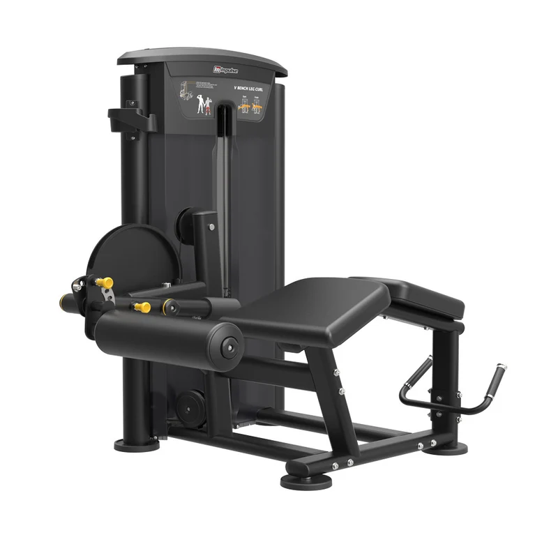 Impulse Fitness Beinbeuger liegend, IT9521, Prone Leg Curl, 90kg Gewichtsblock, Black Edition