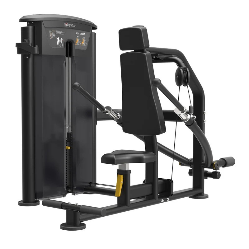 Impulse Fitness Trizepsmaschine, Dip sitzend, IT9517, Seated Dip, 90kg Gewichtsblock, Black Edition
