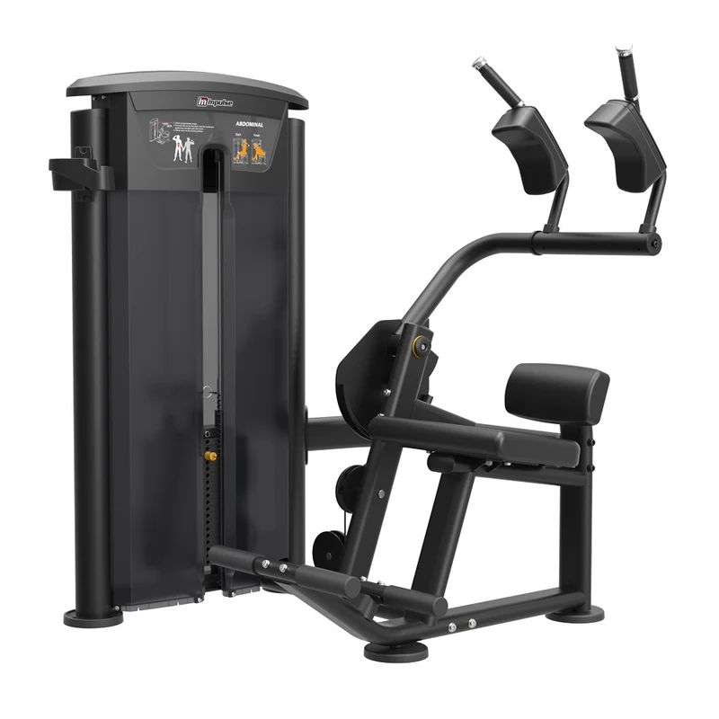 Impulse Fitness Bauchmaschine, IT9514, AB Machine, 90kg Gewichtsblock, Black Edition