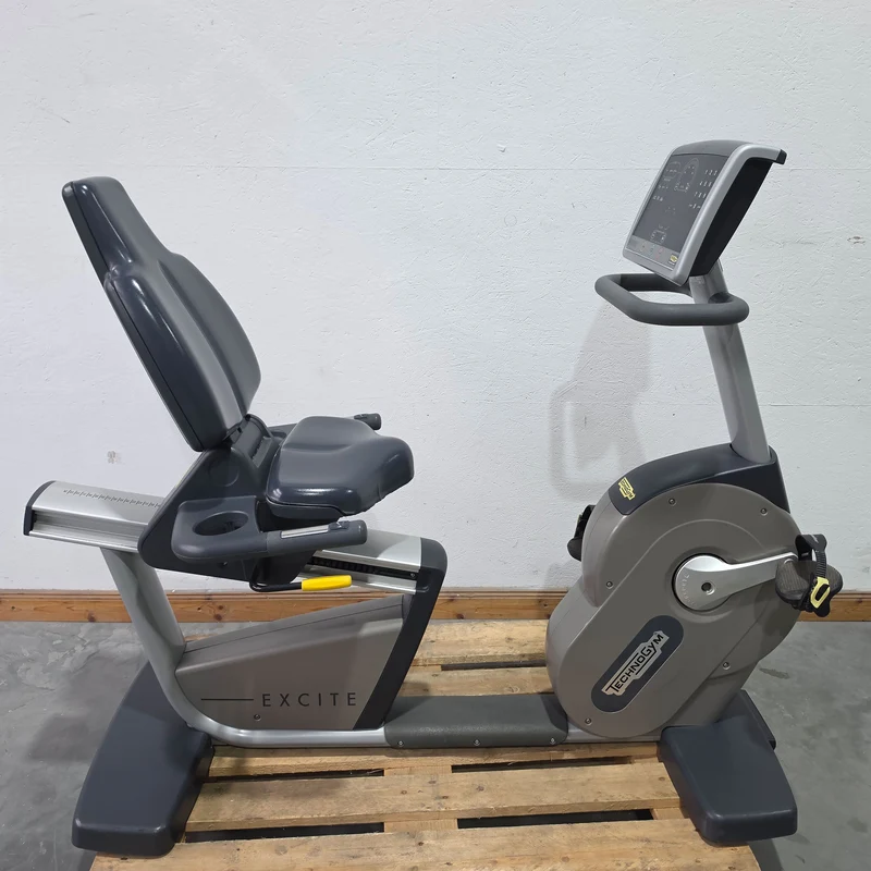 TechnoGym Recumbent Excite Line Recline 700, LED Display, normale Pedalarme, mit Handpuls, Polster Dunkelblau, gebraucht - überholter Zustand