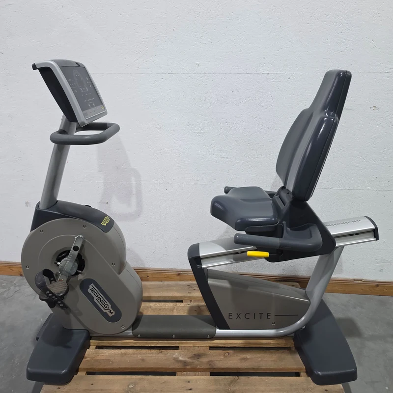 TechnoGym Recumbent Excite Line Recline 500, LED Display, verstellbare Pedalarme, ohne Handpuls, Polster Dunkelblau, gebraucht - überholter Zustand