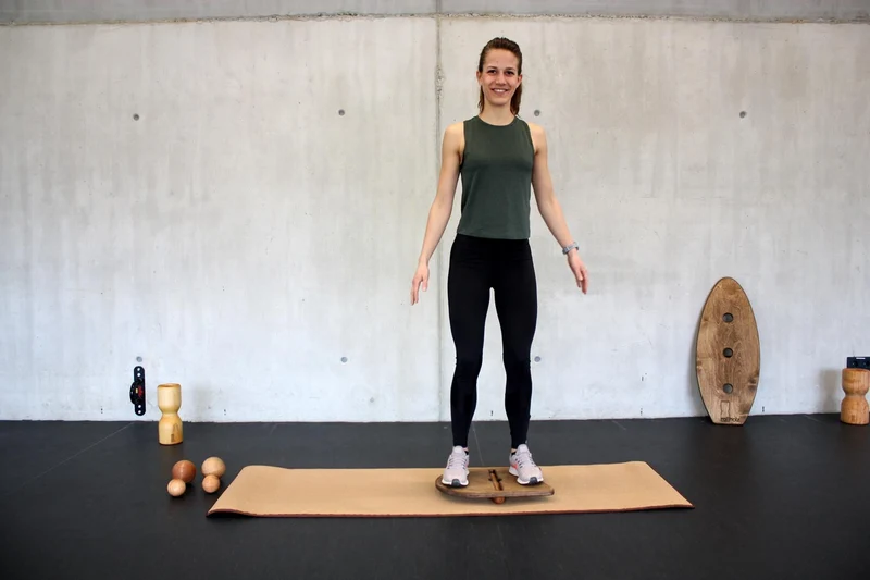 rollholz Balance Board für Gleichgewicht und Krafttraining