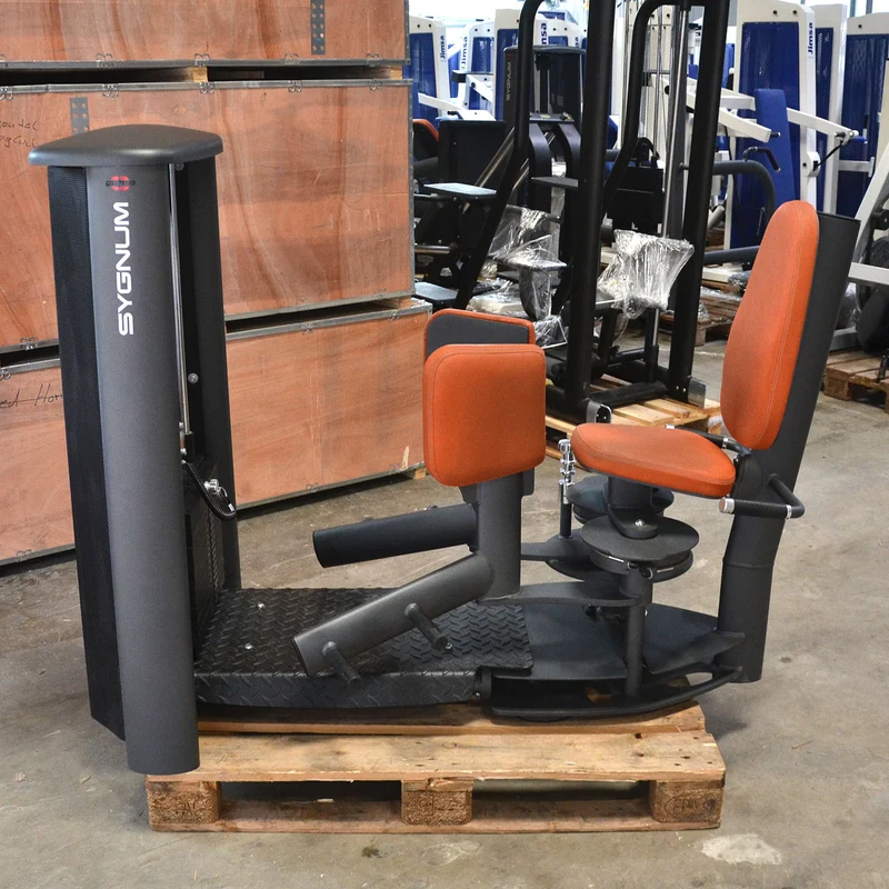 Gym80 Sygnum, Abduktoren und Adduktoren Kraftgeräte als Set Pärchen, große 105kg Gewichtsblöcke, Schwarz-Anthrazit, gebraucht - überholter Zustand