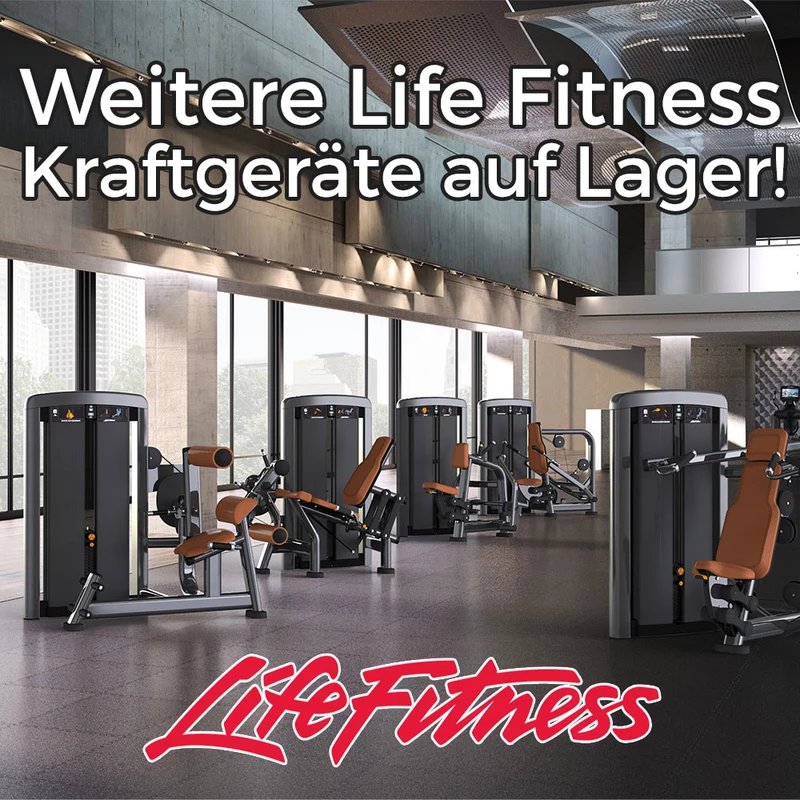 Life Fitness Shoulder Press, Insignia Series, Schulterpresse, Farbe Platinum Silber, Polster Blau, Neuwertig