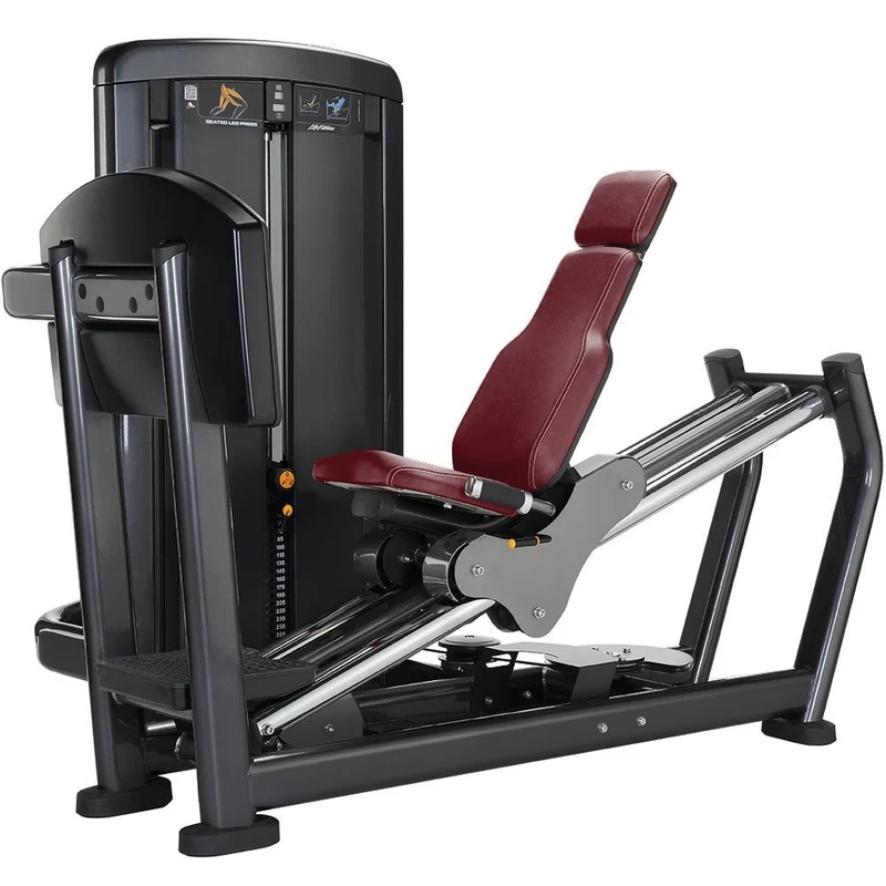 Life Fitness Leg Press, Beinpresse, Insignia Series, Farbe Platinum Silber, Polster Cranberry, Neuwertig