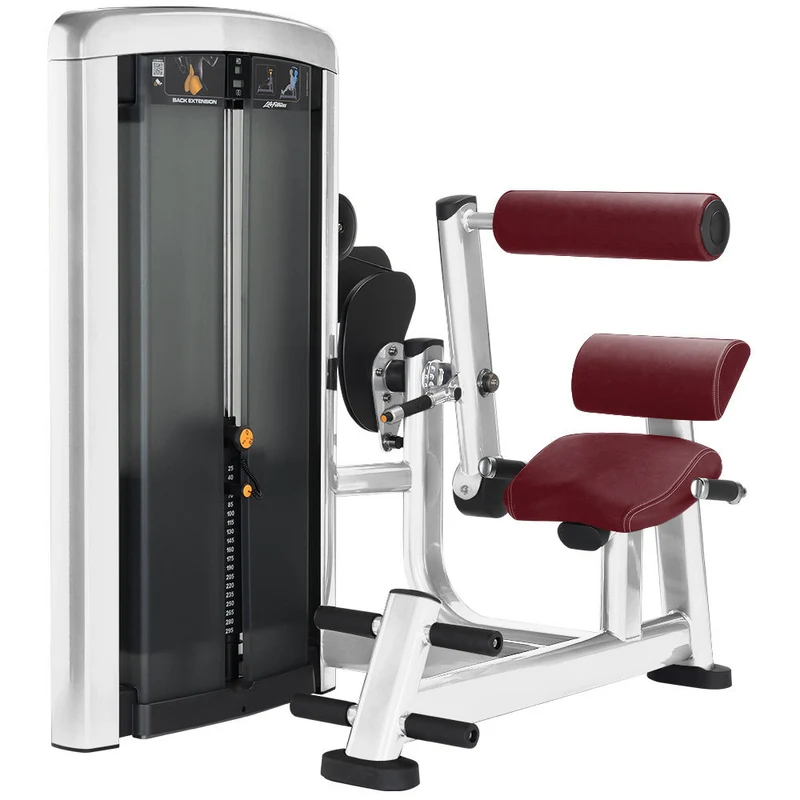 Life Fitness Rückenstrecker, Lower Back Extension, Insignia Serie, Rahmenfarbe Diamond White, Polster Cranberry, Neuwertig