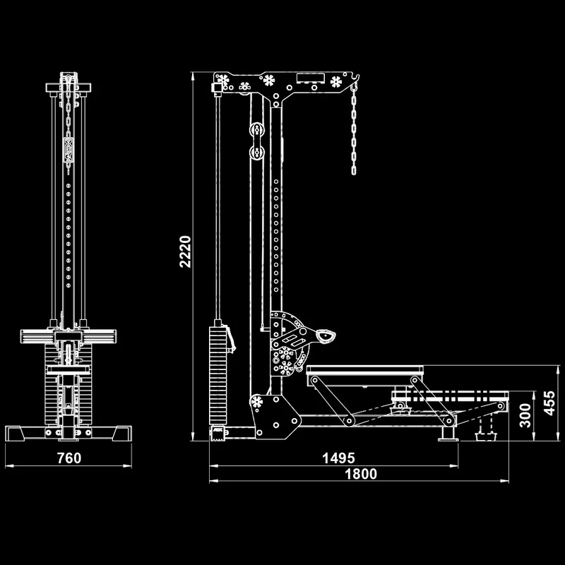 ATX Latzug und Ruderzug LMSW-700 - 115 kg Steckgewichte