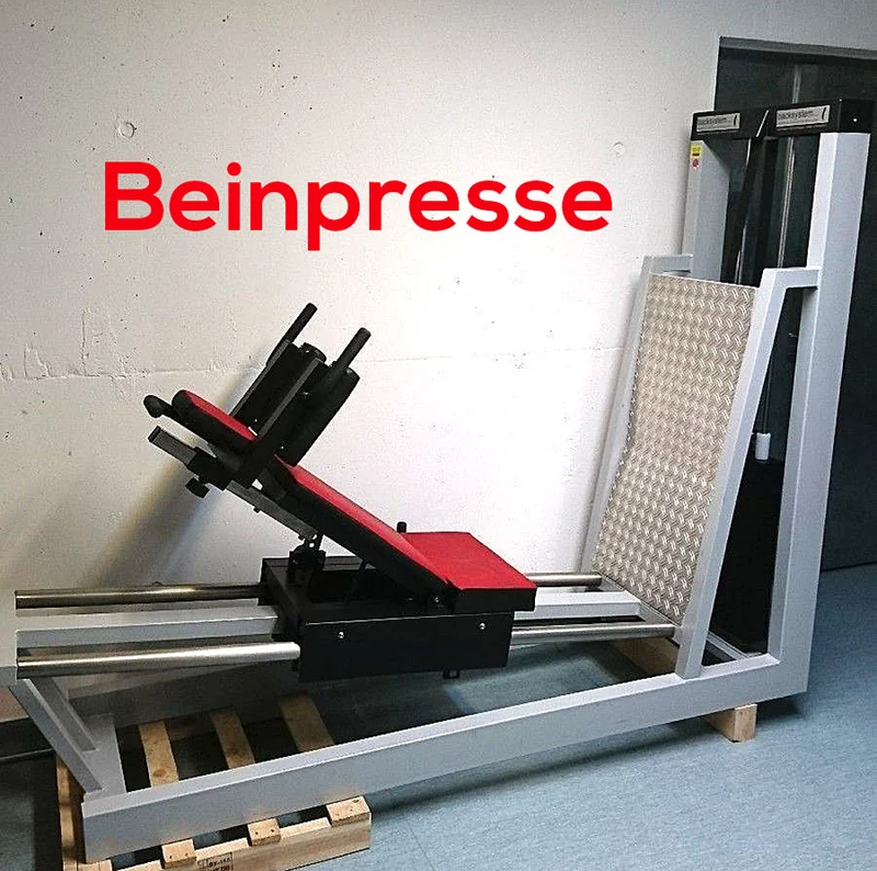 Beinpresse, verstellbare Rückenlehne, große Fußplatte, Reha und Physiotherapie, gebraucht - überholter Zustand
