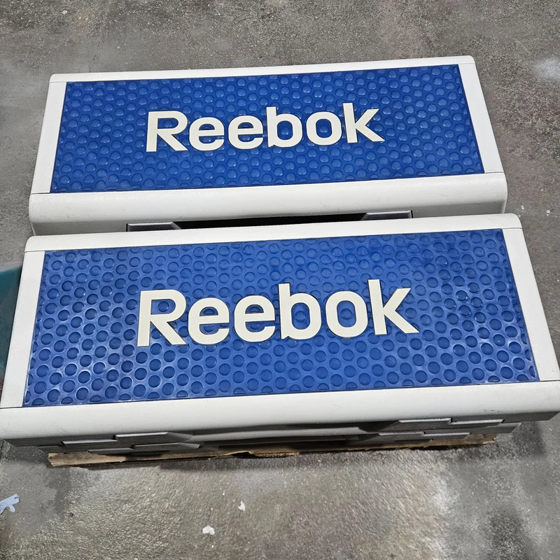Reebok Steps / Step-Boards, 8 Stück im Set, Weiß-Blau, gebraucht - geprüfter Zustand mit Gebrauchsspuren