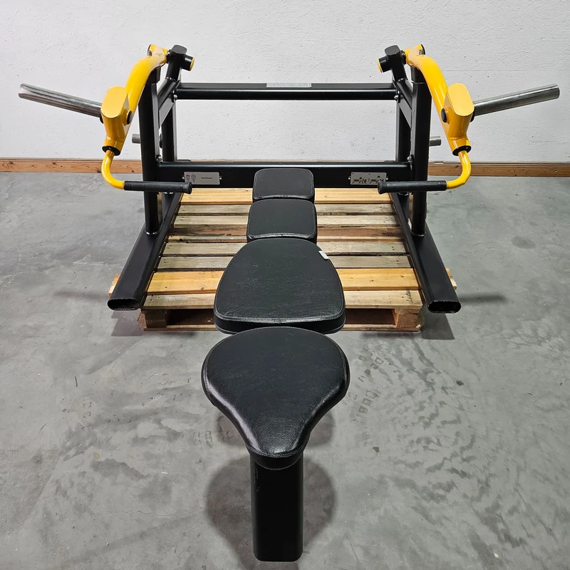 Master Sport Plate loaded Set, 14 Kraftgeräte, Farbe Schwarz/Anthrazit und Gelb, gebraucht - geprüfter Zustand