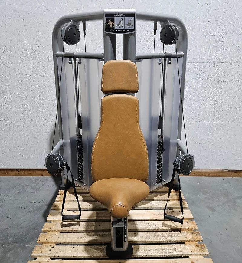Life Fitness Shoulder Press, Schulterpresse Dual Bilateral, Overheadpresse mit drehbaren Griffen, Signature Series, Rahmenfarbe Silber, gebraucht - überholter Zustand