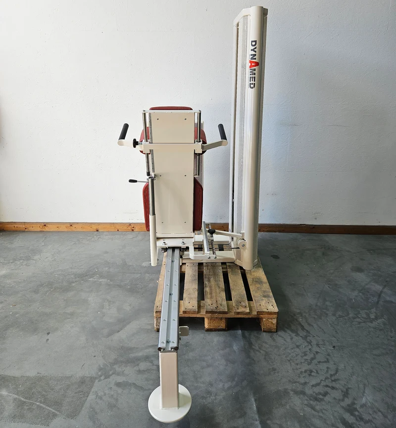 Dynamed Funktionsstemme Kombi Sitzend-Liegend, 150kg Gewichtsblock, mit Kippkreisel, Beinpresse verstellbar, Stolzenberg, Rahmen Weiß, gebraucht - überholter Zustand