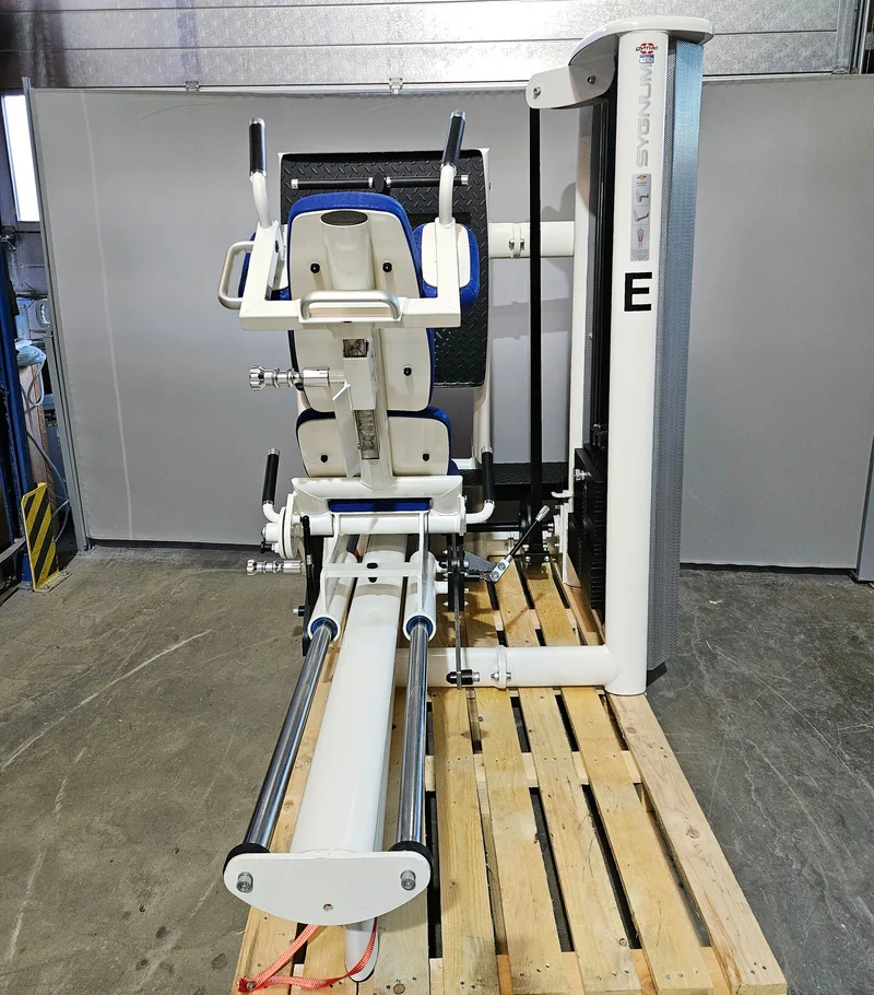 Gym80 Med80 3283 Funktionsstemme sitzend - liegend, 180kg Gewichtsblock, Beinpresse verstellbar, Farbe Weiß, gebraucht - überholter Zustand