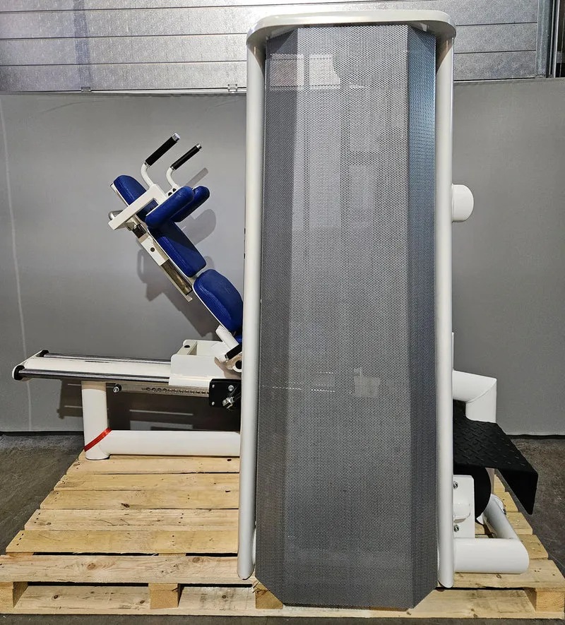 Gym80 Med80 3283 Funktionsstemme sitzend - liegend, 180kg Gewichtsblock, Beinpresse verstellbar, Farbe Weiß, gebraucht - überholter Zustand