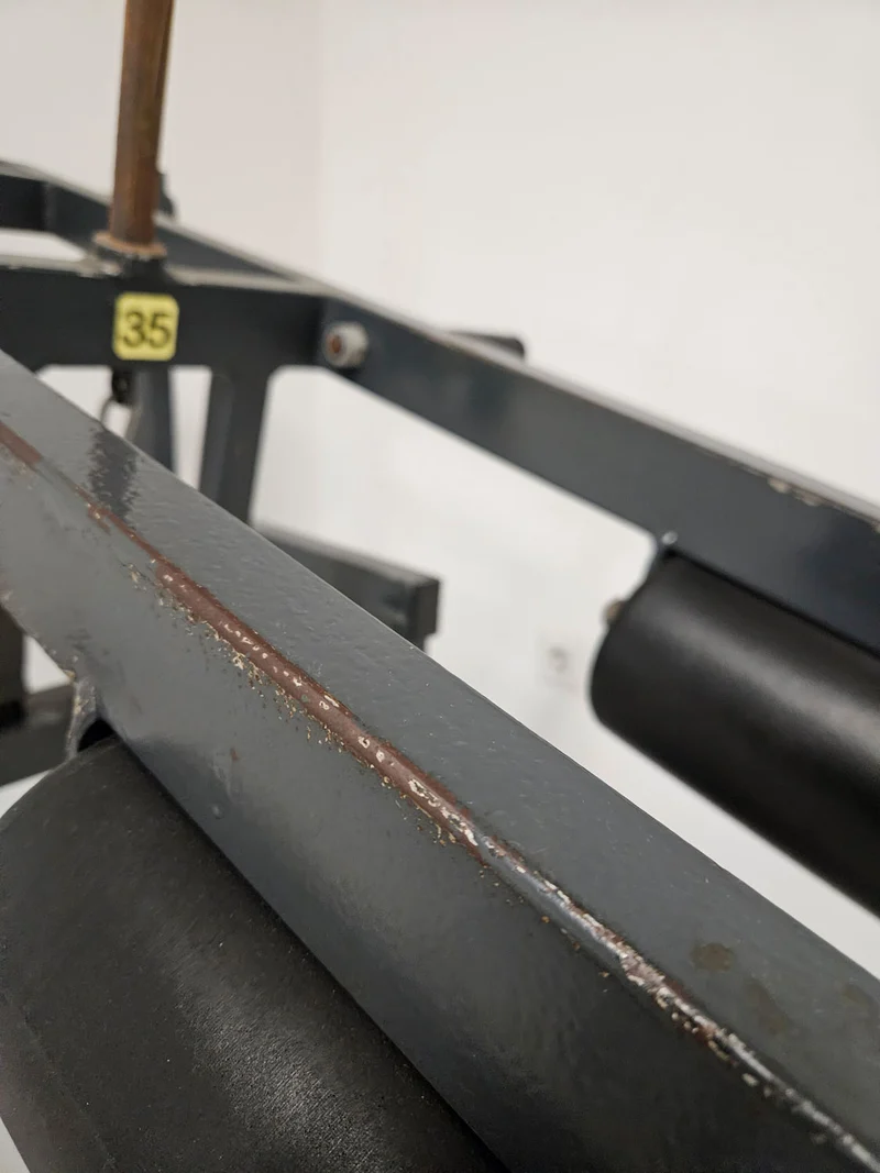 Wadenmaschine stehend, 180kg Steckgewichte + Aufnahme für Hantelscheiben, Oldschool Bodybuilding Kraftgerät, gebraucht mit Gebrauchsspuren