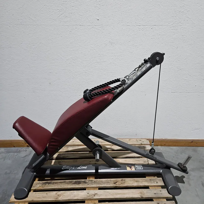 Bauchmaschine Plate loaded, Bauchbank, Sit Up Ab Crunch Bench, Crunchstuhl T 500, Teuwsen Sportgerät, Rahmenfarbe Anthrazit, gebrauchter - überholter Zustand