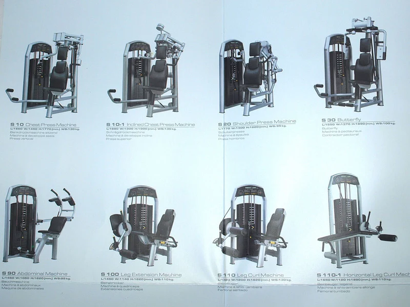 Jimsa Smartline-, Proline- und Benchline Gerätepark, 25 Kraftgeräte, Farbe Silber, Ausstellungsstücke