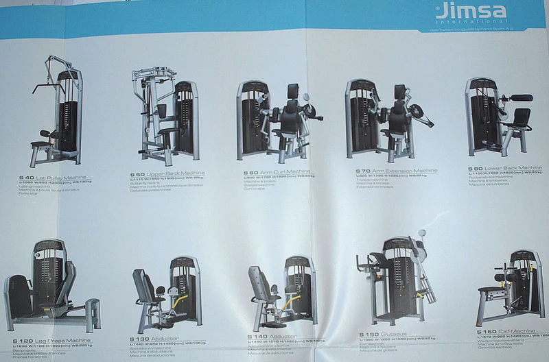 Jimsa Smartline-, Proline- und Benchline Gerätepark, 25 Kraftgeräte, Farbe Silber, Ausstellungsstücke