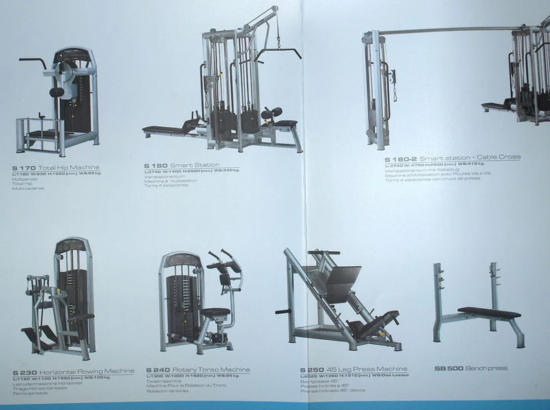 Jimsa Smartline-, Proline- und Benchline Gerätepark, 25 Kraftgeräte, Farbe Silber, Ausstellungsstücke