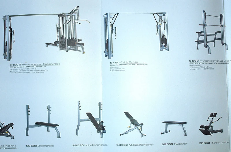 Jimsa Smartline-, Proline- und Benchline Gerätepark, 25 Kraftgeräte, Farbe Silber, Ausstellungsstücke
