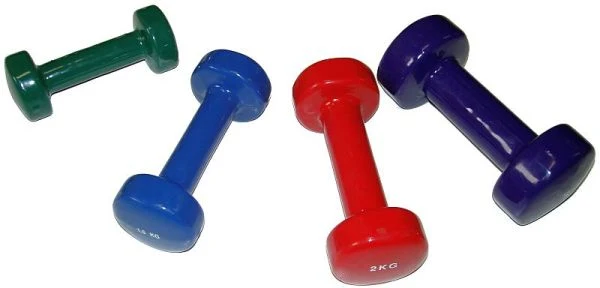 Gymnastikhanteln, 0,5 kg - 5,0 kg, Vinyl, farbig, Stück