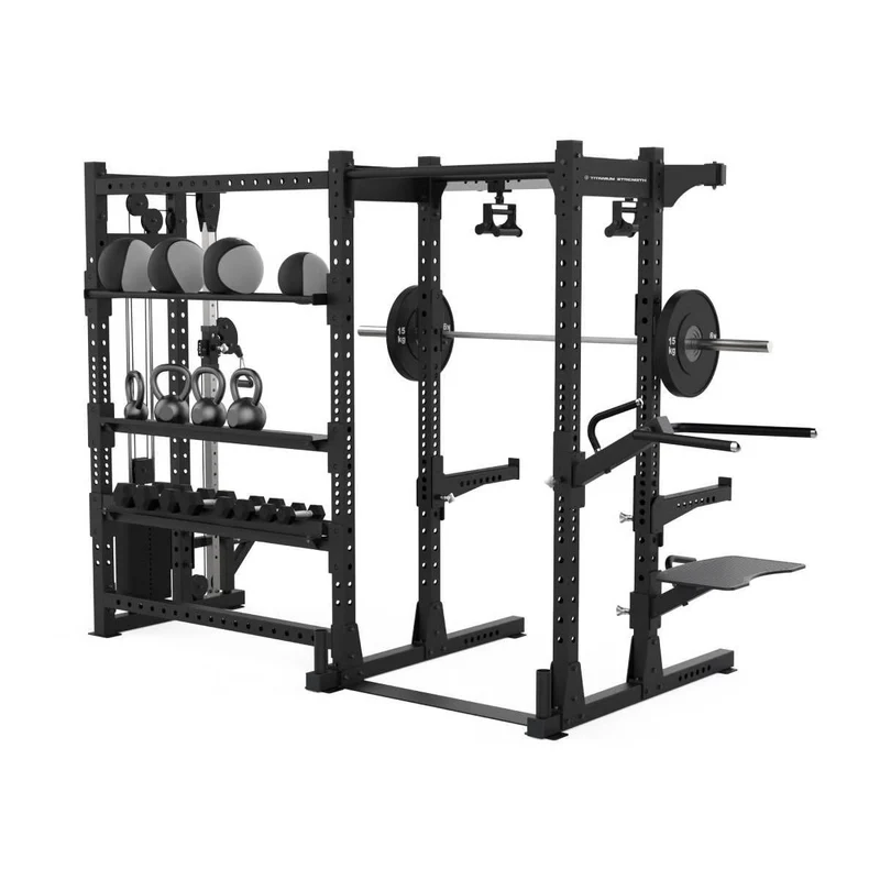 Titanium Strength Elite Series Half Rack mit Seilzug und Regale E70