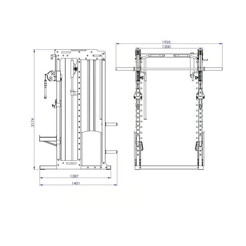 Titanium Strength Doppelseilzug, Multipresse mit Rack FT3