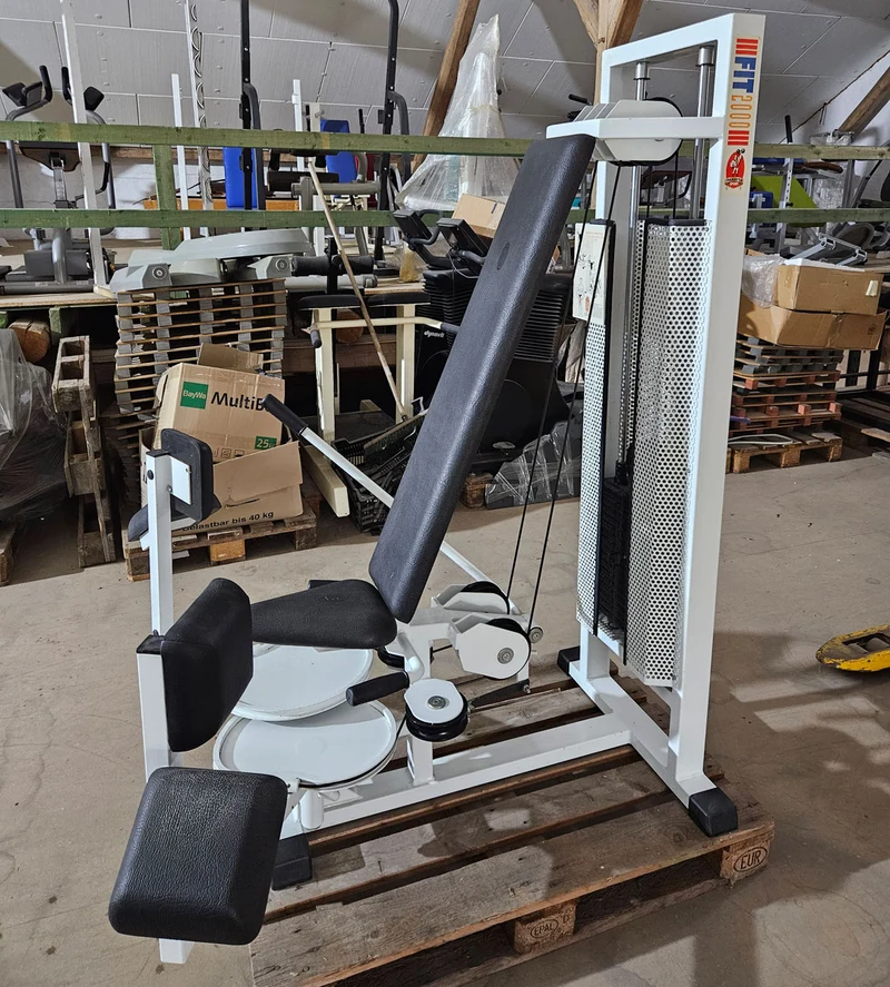 Panatta 2 Geräte im Set = Abduktoren und Adduktorenmaschine, Rahmen Weiß, Oldschool Bodybuilding Kraftgeräte, Fit 2000 Serie, gebraucht mit Gebrauchsspuren