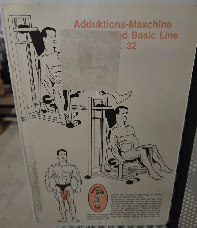 Panatta 2 Geräte im Set = Abduktoren und Adduktorenmaschine, Rahmen Weiß, Oldschool Bodybuilding Kraftgeräte, Fit 2000 Serie, gebraucht mit Gebrauchsspuren