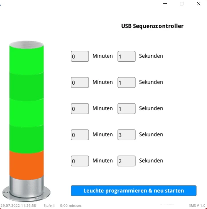 BMS Fitnessampel 2.0 USB, frei programmierbar mit 60 LED's
