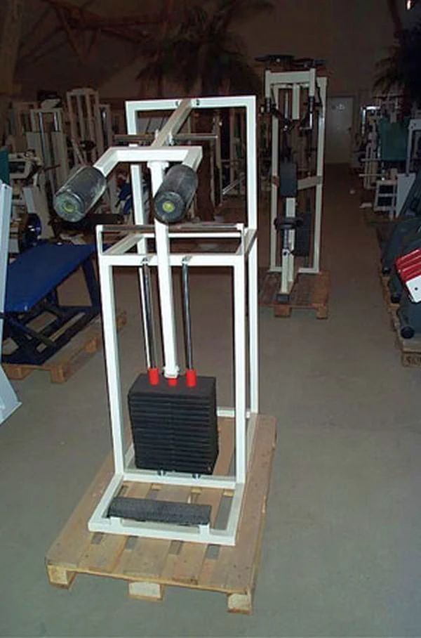 Wadenmaschine, stehend, weiß mit 240kg Steckgewichten, gebraucht