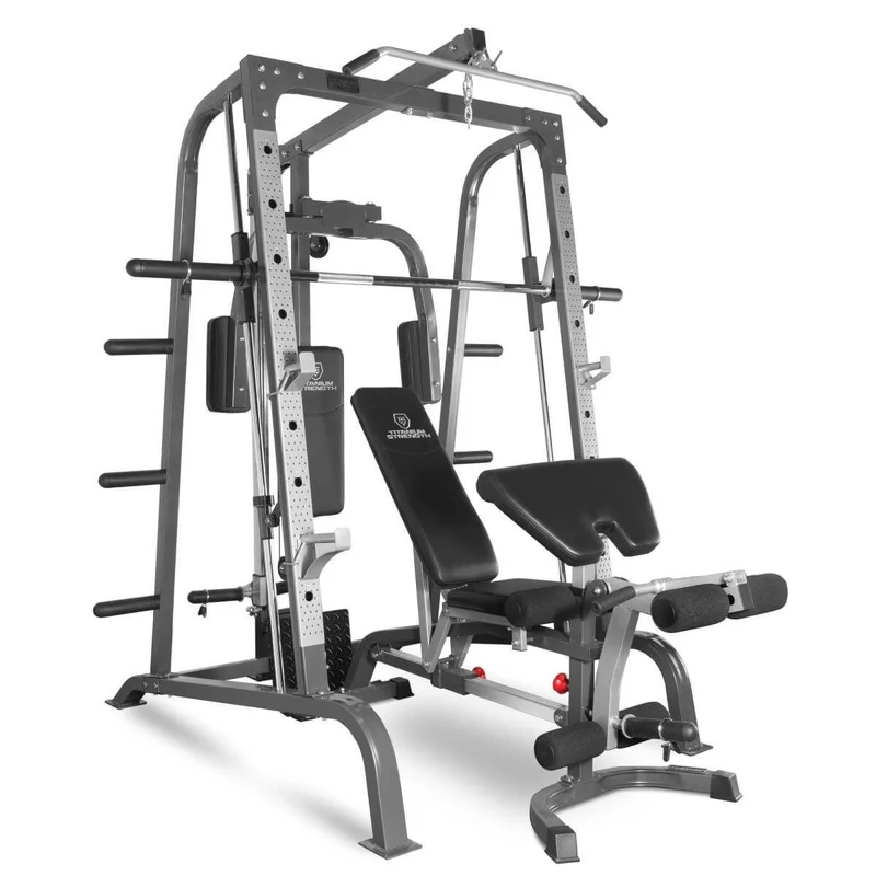 Titanium Strength Multipresse mit Seilzug, Hantelbank mit Beinstrecker, Butterfly und Scottbank 180SP