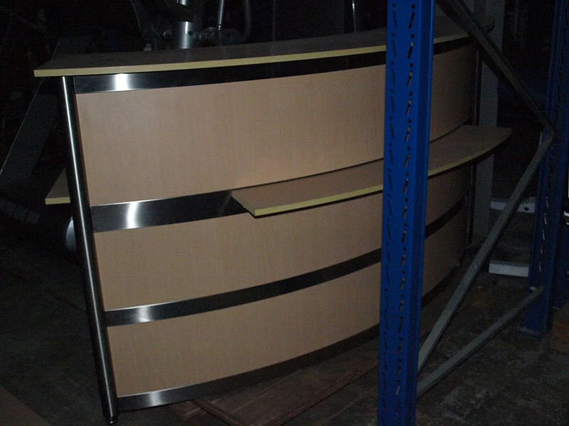 Tresen, Empfang, Empfangstresen, Holz, halbrund, gebraucht