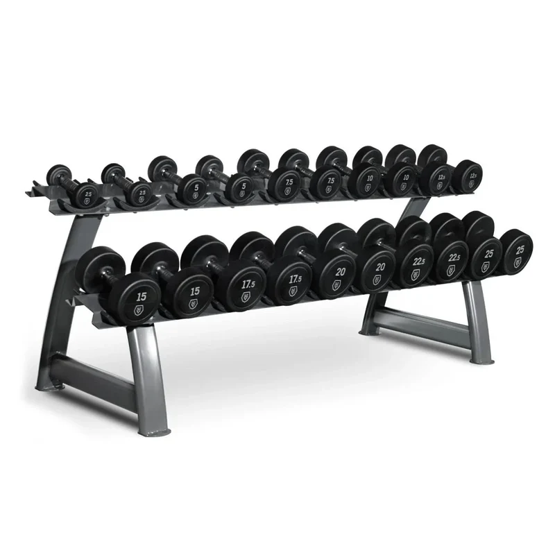 Titanium Strength Gummi-Hantel-Set 2,5-25 kg mit Rack HD25