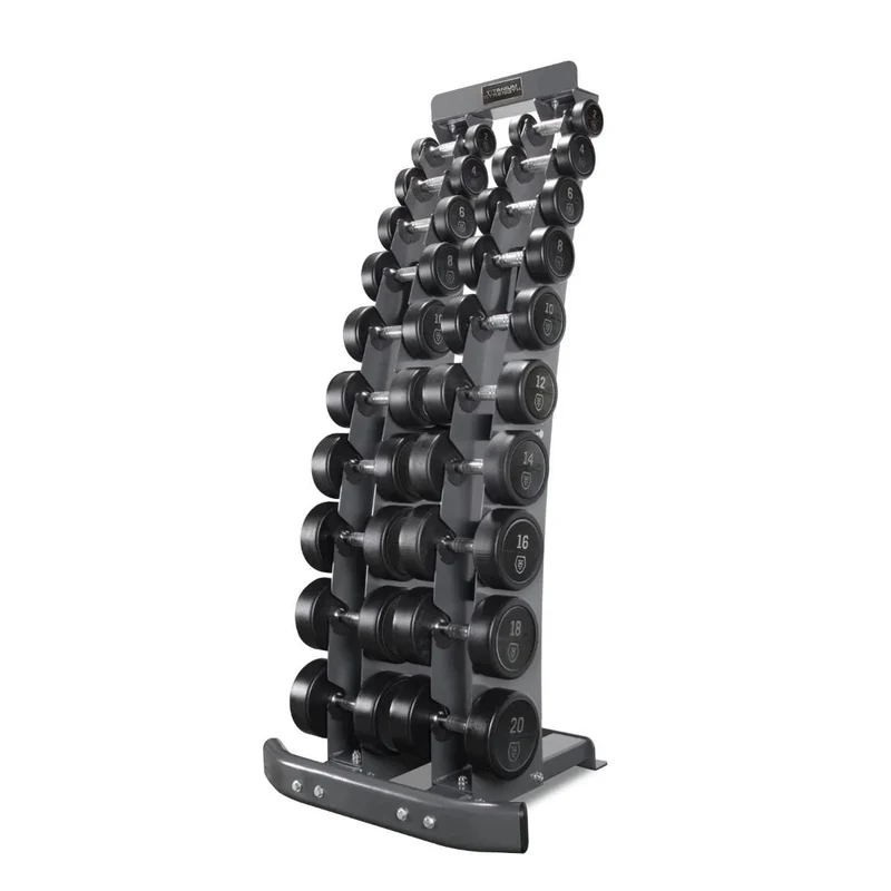Titanium Strength Rubber Hantel-Set 2-20 kg + Hantelständer TV20