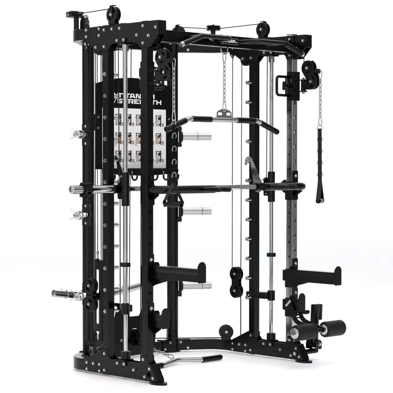 Titanium Strength All-in-One Trainer Doppelseilzug, Multipower und Power Rack R100