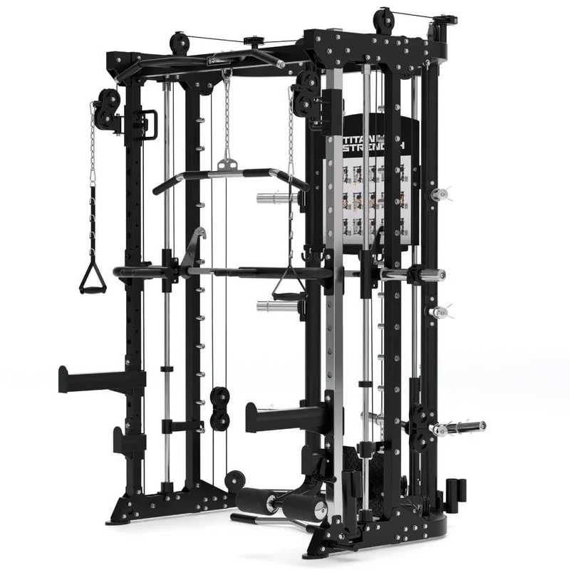 Titanium Strength All-in-One Trainer Doppelseilzug, Multipower und Power Rack R100