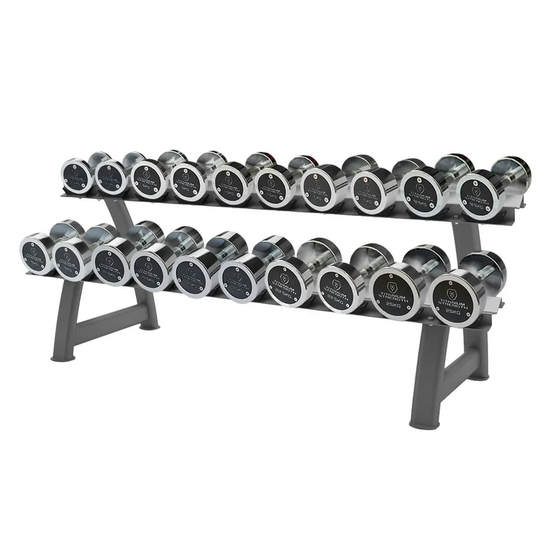 Titanium Strength Chrom-Hantelset 2,5-25 kg mit Rack CHD25