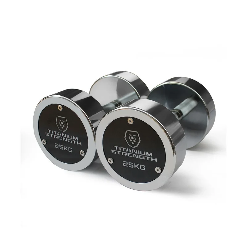 Titanium Strength Chromhantelset 2,5–30 kg (12 Paare) mit Rack CHD30