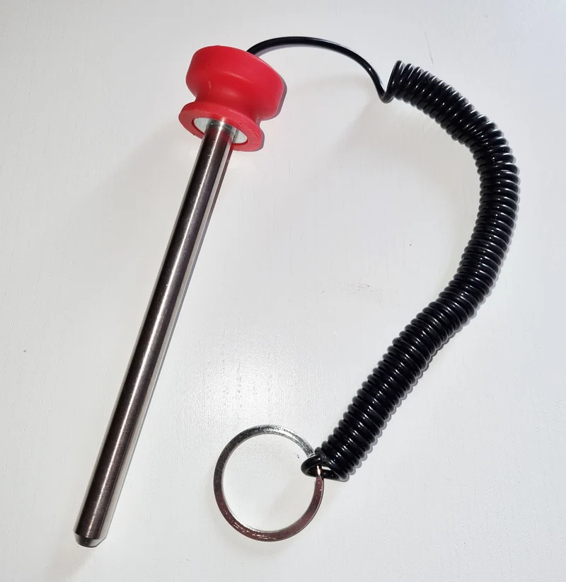 Magnet Steckbolzen für Gewichtsmagazine mit Spiralkabel 8*140