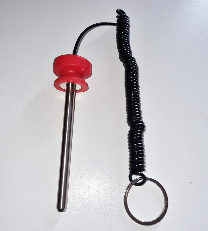 Magnet Steckbolzen für Gewichtsmagazine mit Spiralkabel 8*100