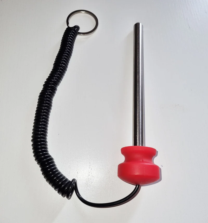Magnet Steckbolzen für Gewichtsmagazine mit Spiralkabel 10*140