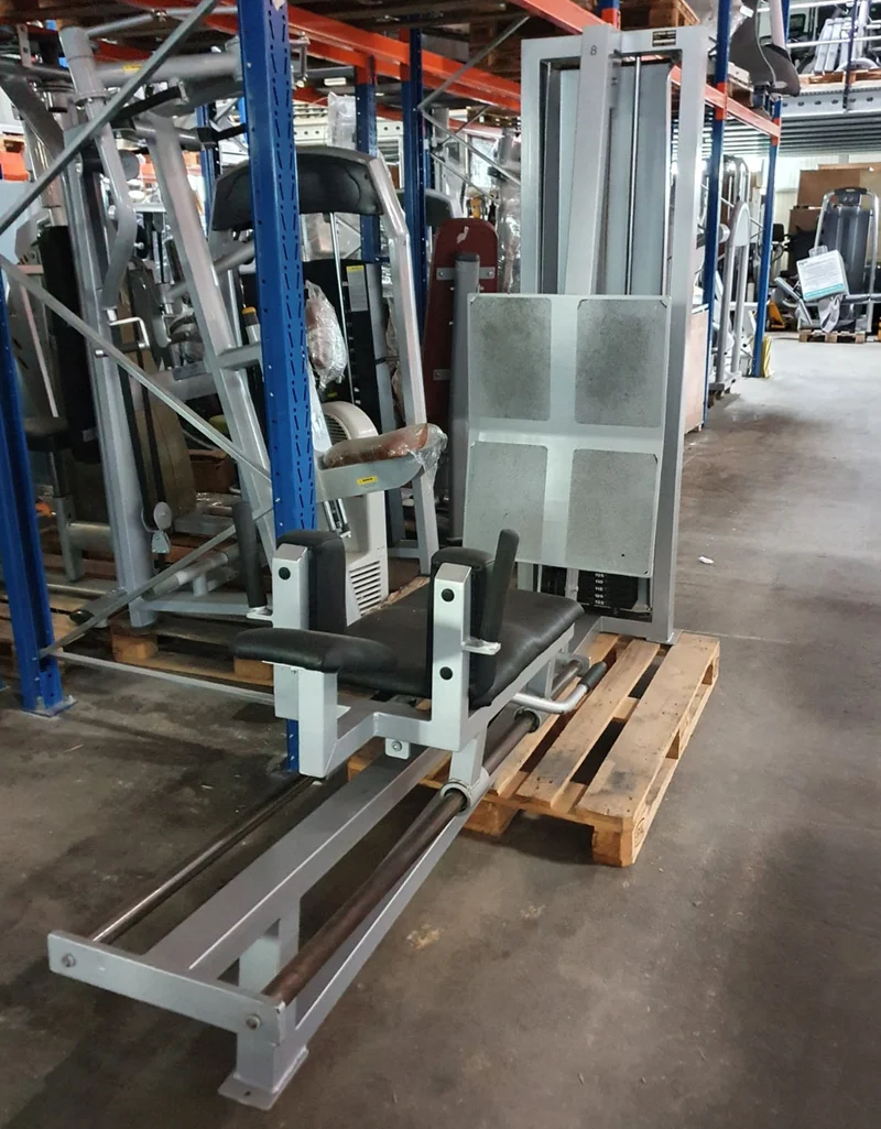 L+K Beinpresse, liegend, Gym80 Ähnlich, Leg Press Oldschool Bodybuilding, Silber, gebraucht - geprüfter Zustand