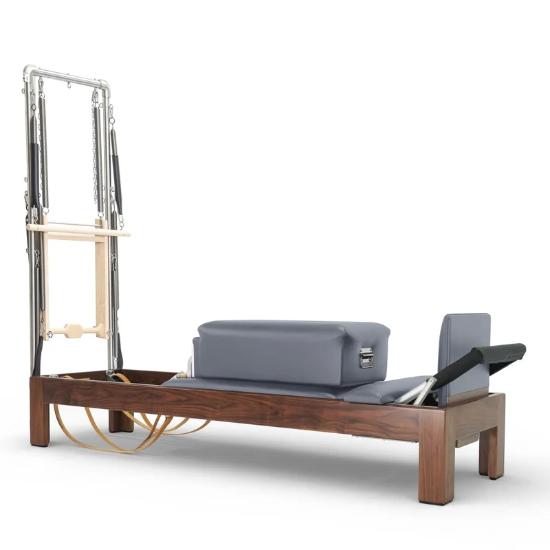 Elina Pilates Klassischer Reformer 86" aus dunklem Walnussholz mit Half Cadillac