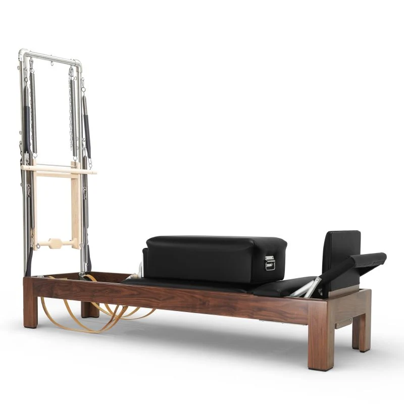 Elina Pilates Klassischer Reformer 86" aus dunklem Walnussholz mit Half Cadillac