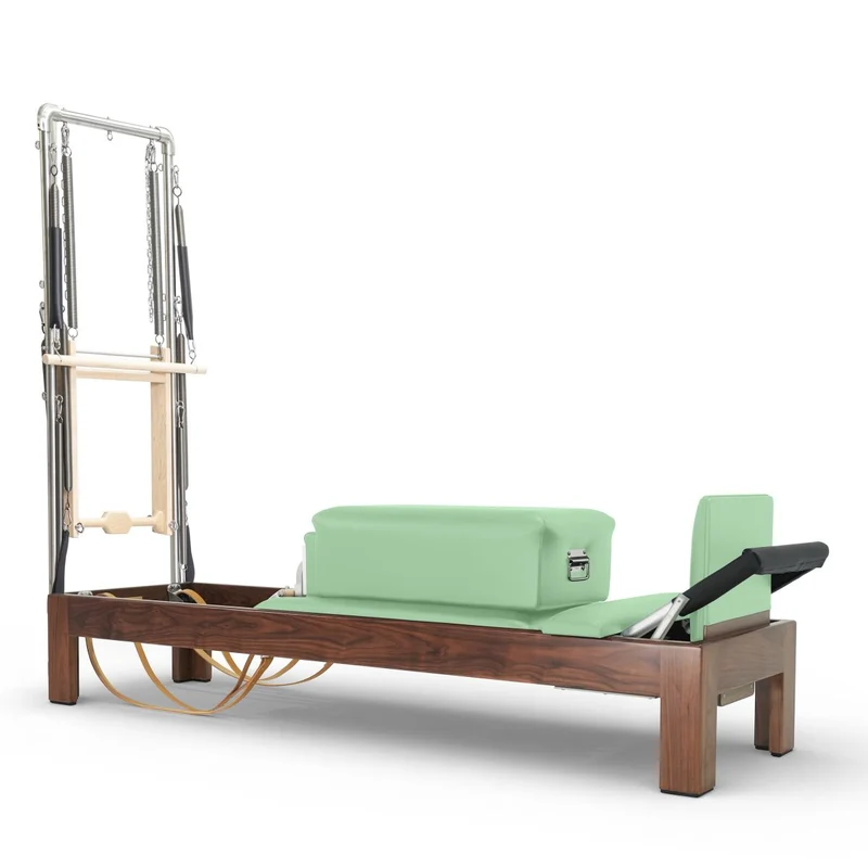 Elina Pilates Klassischer Reformer 86" aus dunklem Walnussholz mit Half Cadillac