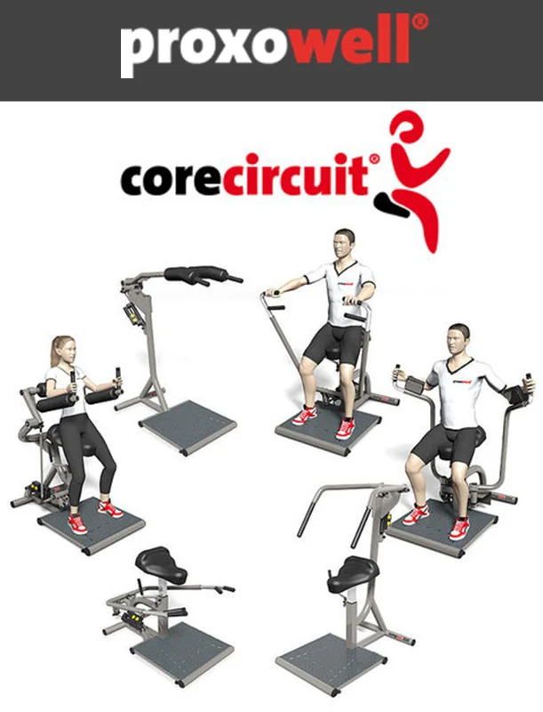 Proxowell Corecircuit, Kraft Ausdauer Zirkel, 8 Geräte, gebraucht - überholter Zustand